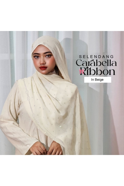 SELENDANG CARABELLA RIBBON 3.0  - BEIGE